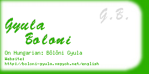 gyula boloni business card